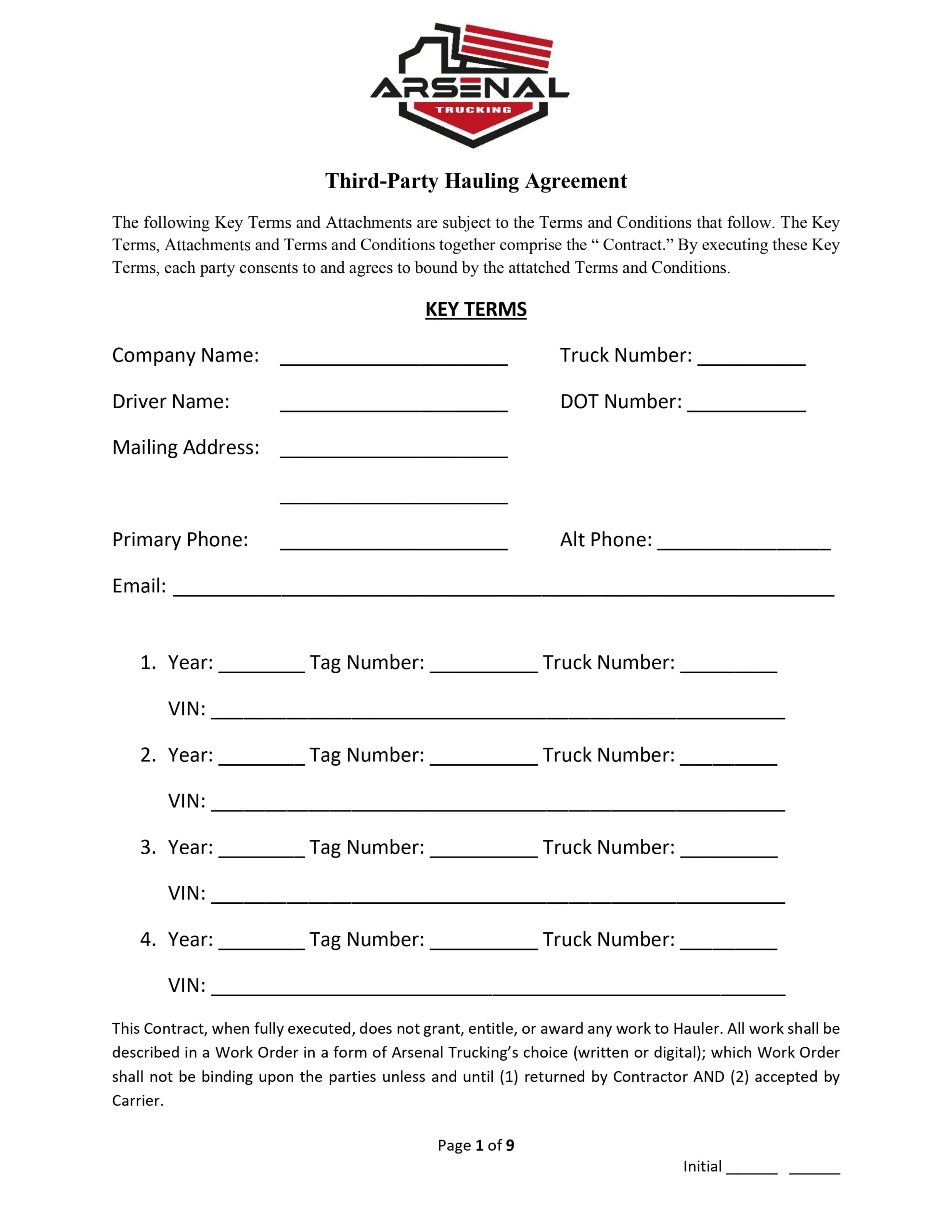 Arsenal Hauling Agreement PDF Page 0001 Scaled